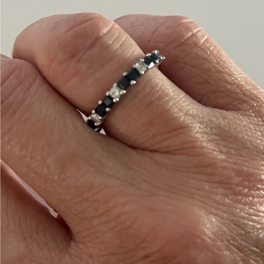 Sapphire and diamond band